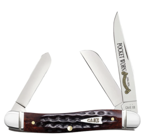 CASE M STKM 3BL 33/8" MAHOGANY BONE
