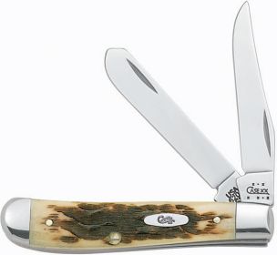 CASE STCKMAN 3BL 37/8" AMBER BONE