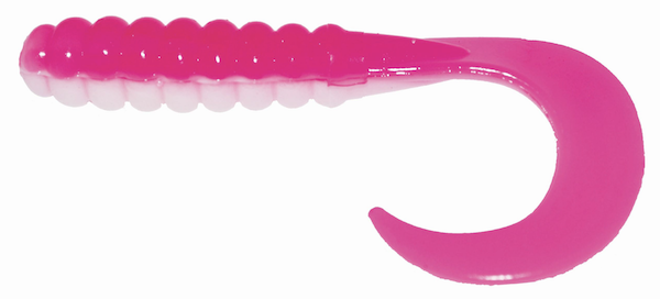 BB 2" CURL TAIL GRUB PNK/WHITE 10PK