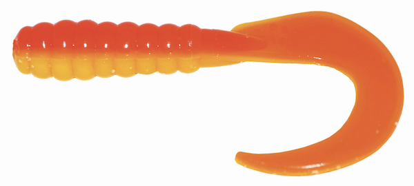 BB 2" CURL TAIL GRUB ORNG/YEL 10PK