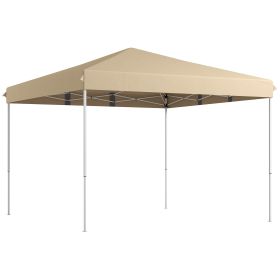 Outsunny 13' x 13' Pop Up Canopy Tent with Height Adjustable, Wheeled Carry Bag for Outdoor, Garden, Patio, Beige