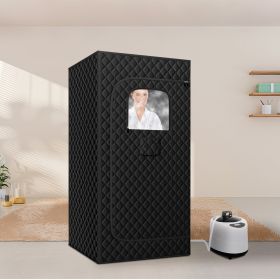 2.6 Plus 2.6 Plus 5.9FTPortable Sauna Tent 1 Person Steam Sauna For Home With 3L 1200W Steamer Folding Chair Remote Control 9 Steam Output Levels (Color: Black)